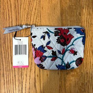 Vera Bradley Vineyard Floral Quilted Cotton Zippered Coin Purse Pouch Wallet NWT